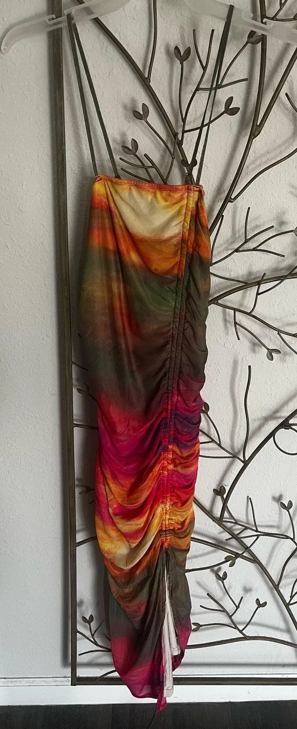 Multi color scrunch Bodycon dress - Image 2