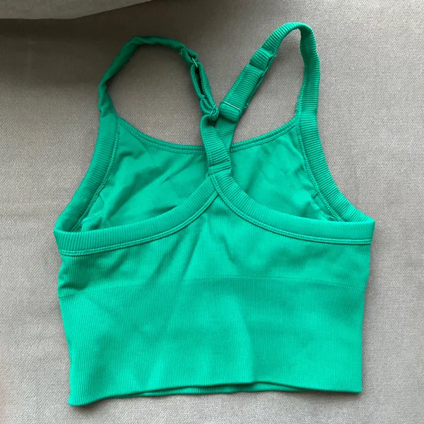 Alo Yoga Seamless Ribbed Favorite Bra Tank Spruce Green XXS - Image 5