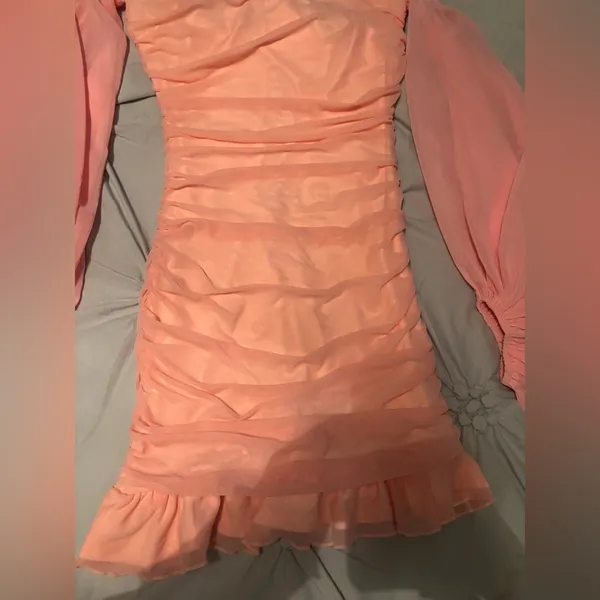 NWT Hello Molly Cultivate Love Off the Shoulder Mini Dress Pink - Image 6