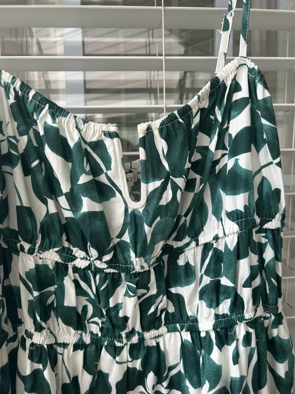 Moon River Green and white maxi dress floral - Image 3