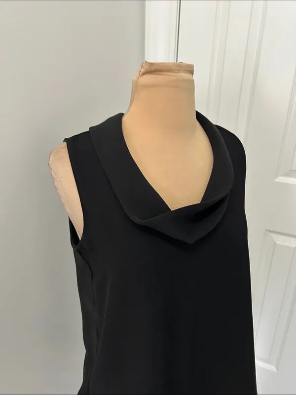 Zara Black Sleeveless Draped Neck Top - Image 5