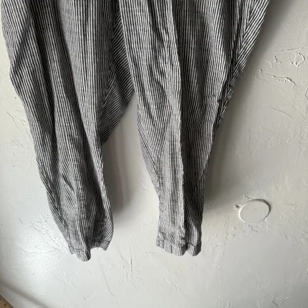 Old Navy Pants XL‎ Linen Blend Drawstring Relaxed Trousers Pockets Stripe - Image 4