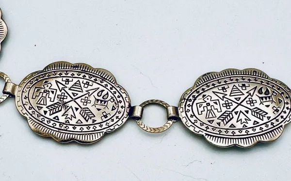 S.W. Concho Style Silver Link Belt Western Vibes - Image 3
