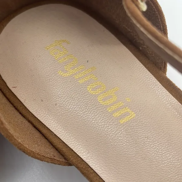 Farylrobin Camel Ballet Flats Crossover Strap 9.5 Brown - Image 3