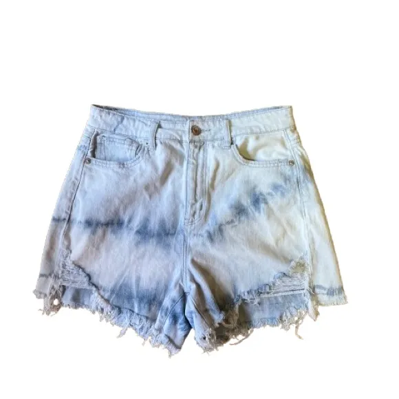 American Eagle Mom Shorts High Rise Bleached Distressed Cut Off Denim Shorts - Image 2