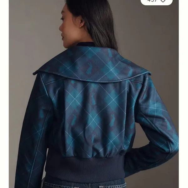Maeve Blue Bomber Jacket with Structured Design - Image 5