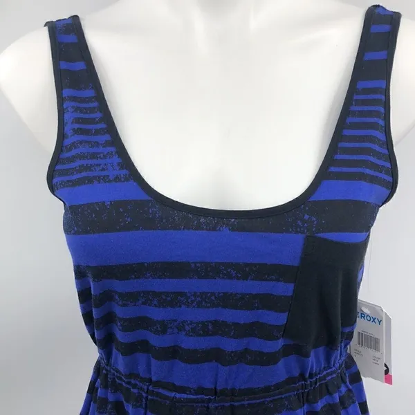 Roxy sleeveless black blue striped tank dress - Image 2