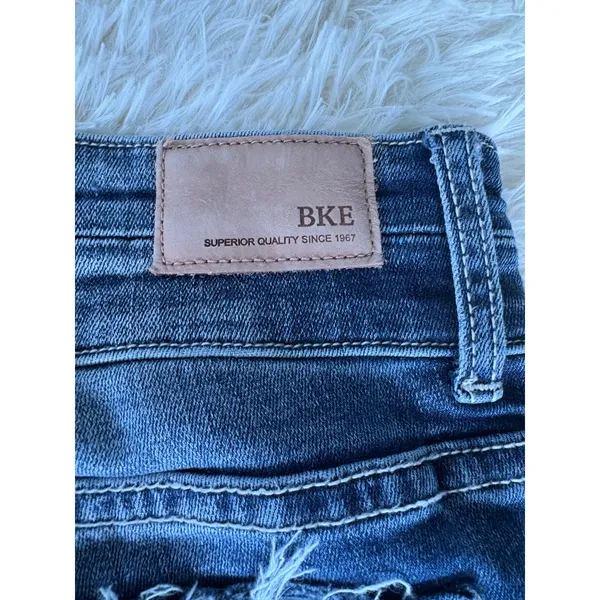 BKE Payton Universal Fit Mid-Rise Skinny Jeans Size 28 Distressed Hem‎ Denim - Image 4