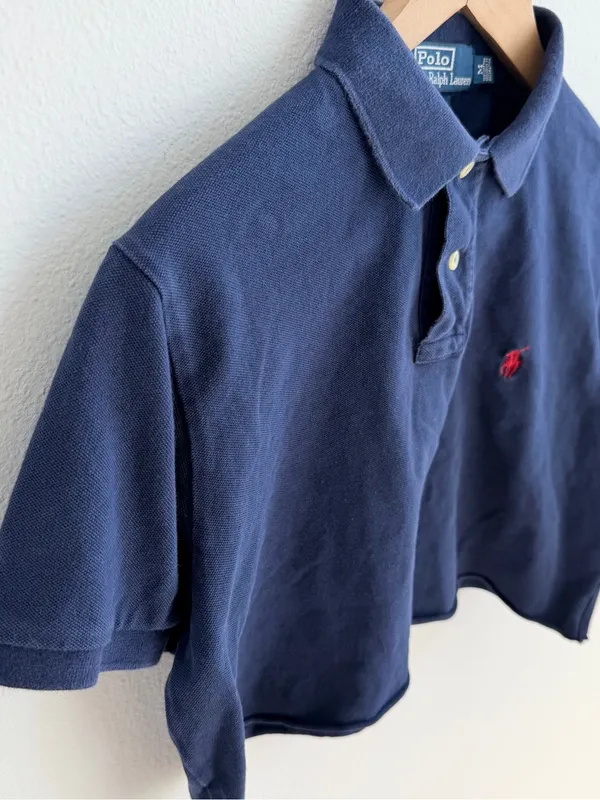 Navy Polo Ralph Lauren Cropped Polo - Image 6
