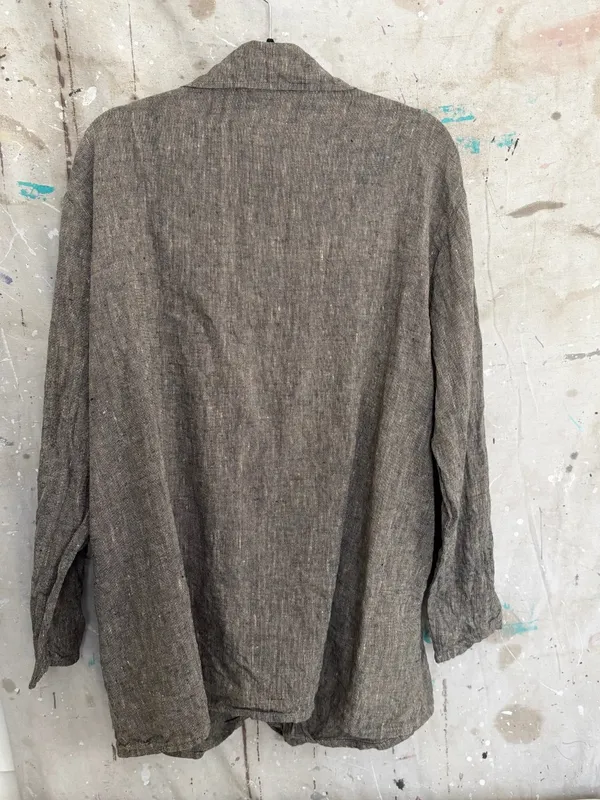 Flax Long Linen Chore Jacket - Image 4