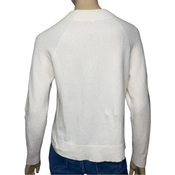 Athleta Women’s Size S White Cream Merino Blend Fuzzy Crewneck Sweater - Image 4