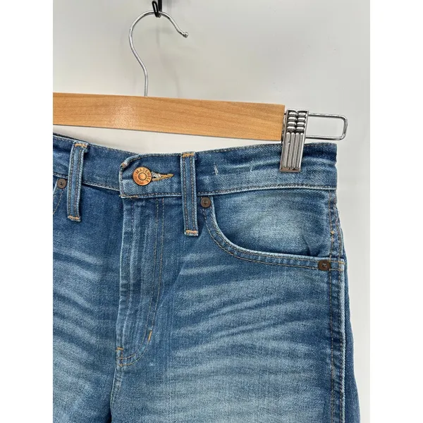 Madewell The Perfect Jean Short Blue 100% Cotton Raw Hem Womens Size 24 HighRise - Image 6