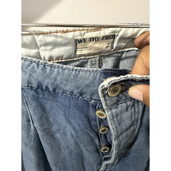 We The Free Paint Splatter Distressed Button Fly Aria Trouser Sz 28 M - Image 3