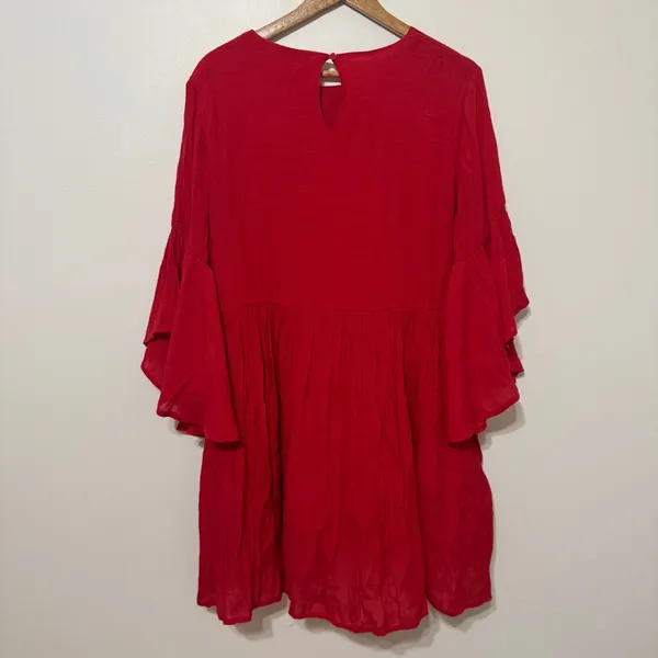 UMGEE Red Floral Embroidered Dress Size XL Women’s Boho Babydoll - Image 6