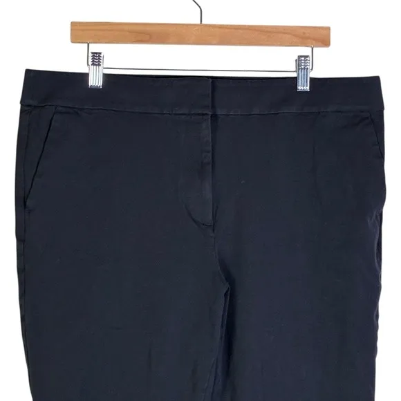 Loft Flare Dress Pants Solid Black Mid Rise Career Professional Work Size 16 - Image 3