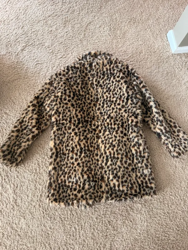 Angie Leopard Print Faux Fur Teddy Jacket - Black, Tan, Brown - Image 5