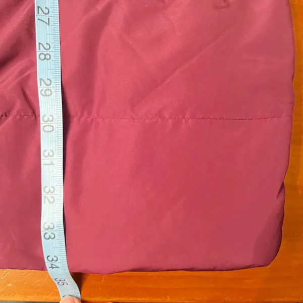 J.Jill Women’s Long Hooded Down Puffer‎ Coat Burgundy Size Large - Image 8