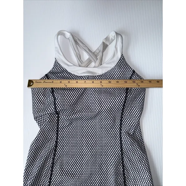 Lululemon Athletic Workout Top‎ Size 8 Black White - Image 3