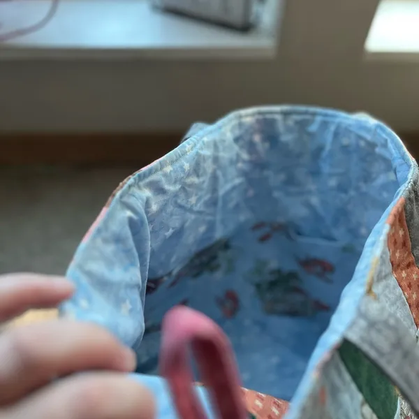 Coastal Grandmother Quilted Lobster Patchwork Tote Handmade - Image 9