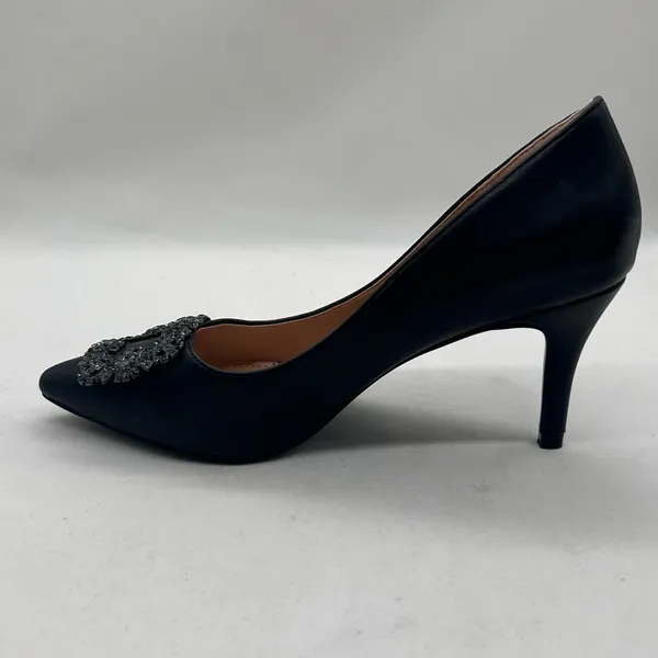Journee Collection Heels 6 1/2 Black Rhinestones‎ Pointed Toe Career Formal NEW - Image 4