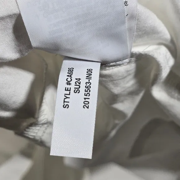 J‎ Crew White Tiered Drop-waist Midi Dress Elastic Waist Drawstring Zip Front L - Image 10