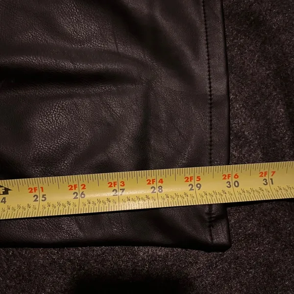 H&M Faux‎ Leather Pants Size 8 Black Straight Leg Casual Career - Image 7