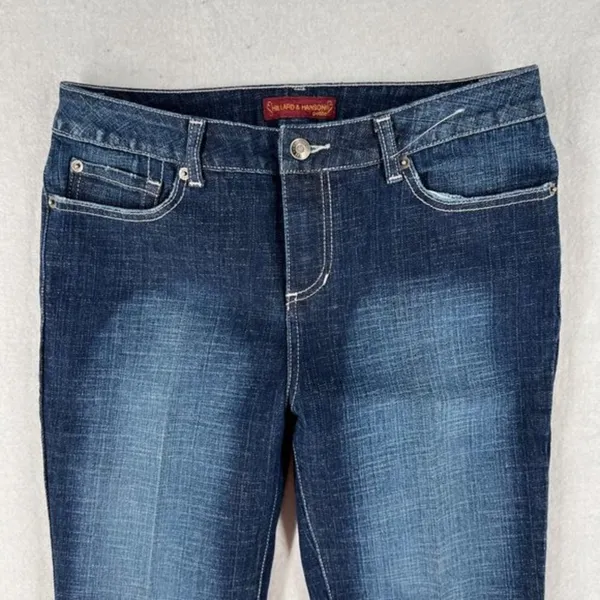 Hillard & Hanson Womens Jeans Size 6‎ Petite Faded Dark Wash Denim Bootcu… - Image 4