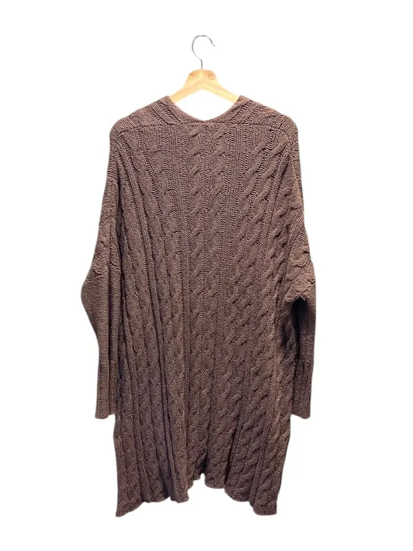 Free People Easy Cable Oversized Sweater Mocha Size L Boho Hippie Cottagecore - Image 12