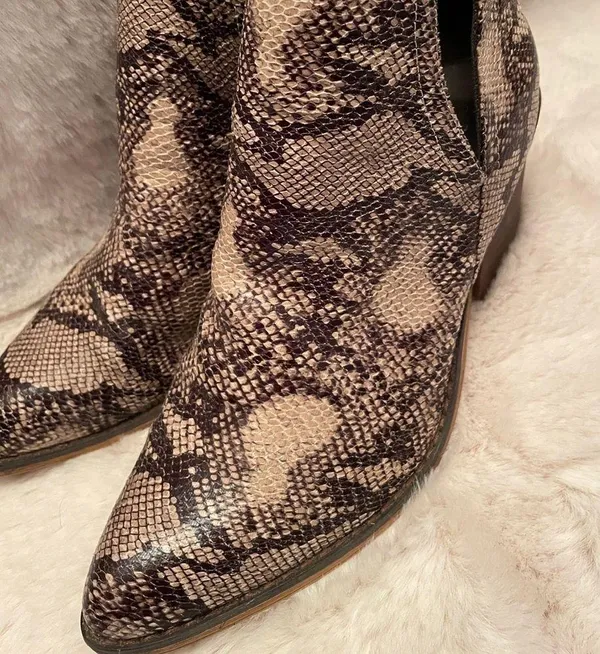 Faux snake skin booties Size 10 - Image 3