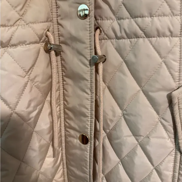 Women's Quilted Beige Puffer Jacket Tan Size L - Image 3