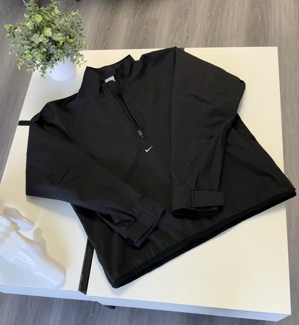 Rare Vintage Nike "Center Swoosh" 1/4 Zip Technical Windbreaker - Black - Size M - Image 5
