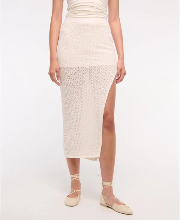 Abercrombie Mid Rise Crochet-Style Maxi Skirt - Image 2
