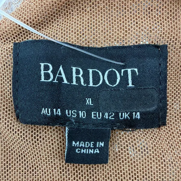 Bardot Verona Sequin Midi Dress XL US 10 Long Sleeve Keyhole Gold Bronze - Image 8