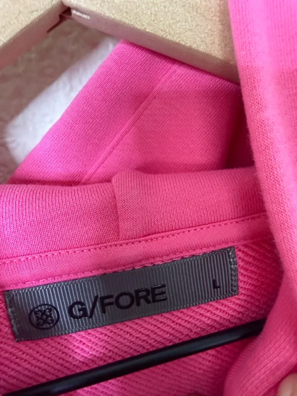 G/Fore Girl Golfer Sweatshirt Knockout Pink French Terry Hoodie Womens Size L - Image 10