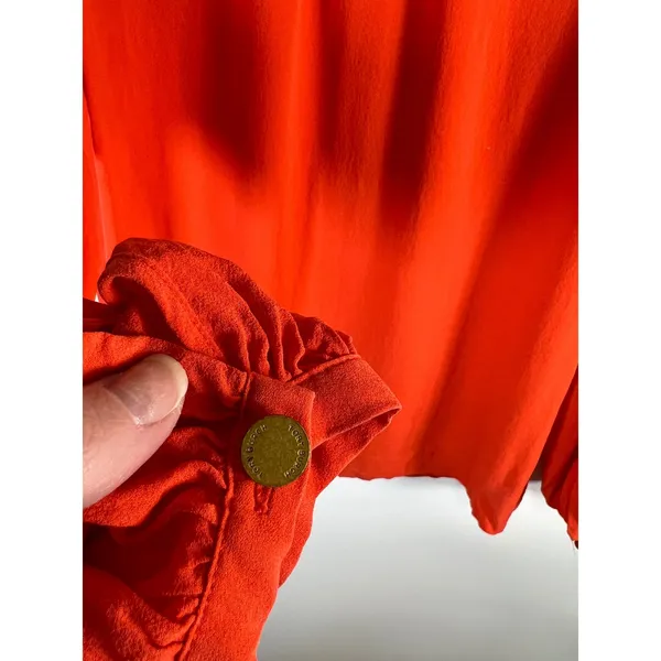 Tory Burch Orange 100% Silk Long Sleeve Blouse Top Style 11111168 Womens‎ Size 2 - Image 12