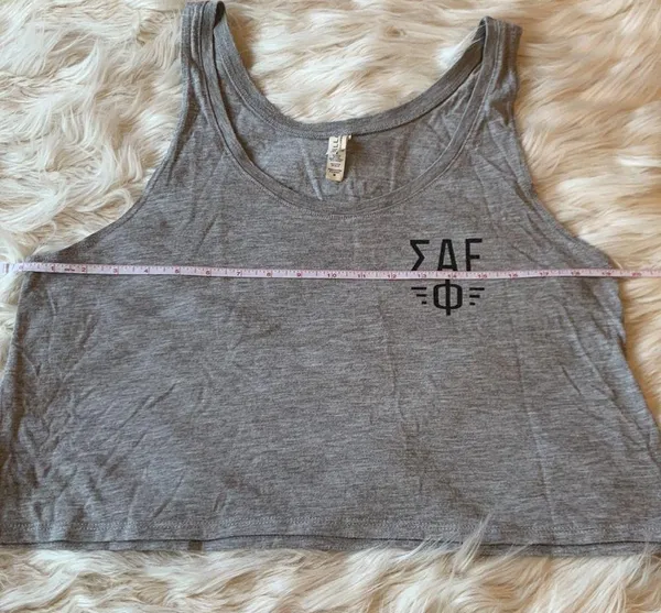 Bella Canvas SAE and Alpha Phi Spring Fling Cropped Tank Top Size Medium - Image 4