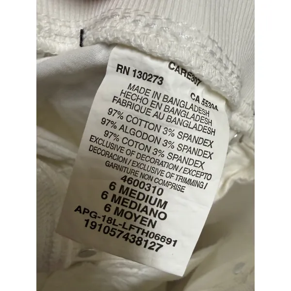 Lee Flex-To-Go White Skimmer Capri Pants Cargo Mid Rise Relaxed Fit‎ Womens 6 M - Image 6