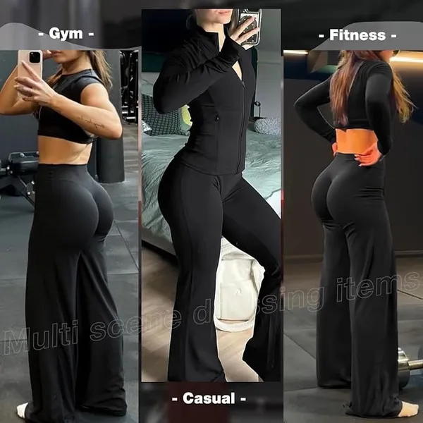 Wide Leg Yoga Pants Straight Leg Legging - Image 2