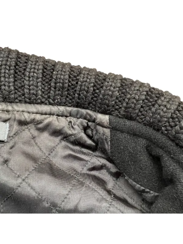 John Varvatos Cropped Pea Coat Knit Sleeves Black Women Size Small Military Punk - Image 10