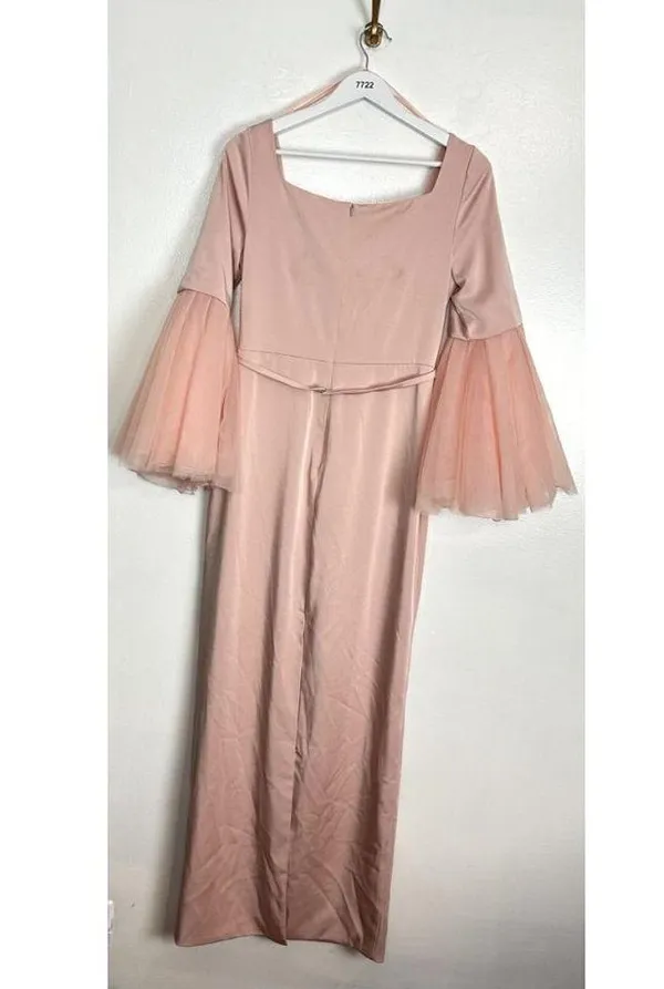 MAC DUGGAL Square Neck Bell Sleeve Column Gown in Rose Size US 8 - Image 7