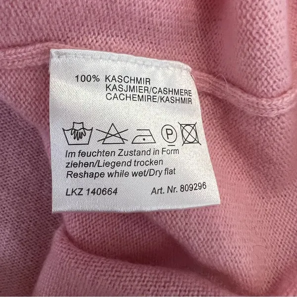 Alba Moda 100% Cashmere Sweater Pink Crewneck Lightweight Soft Knit M - Image 9