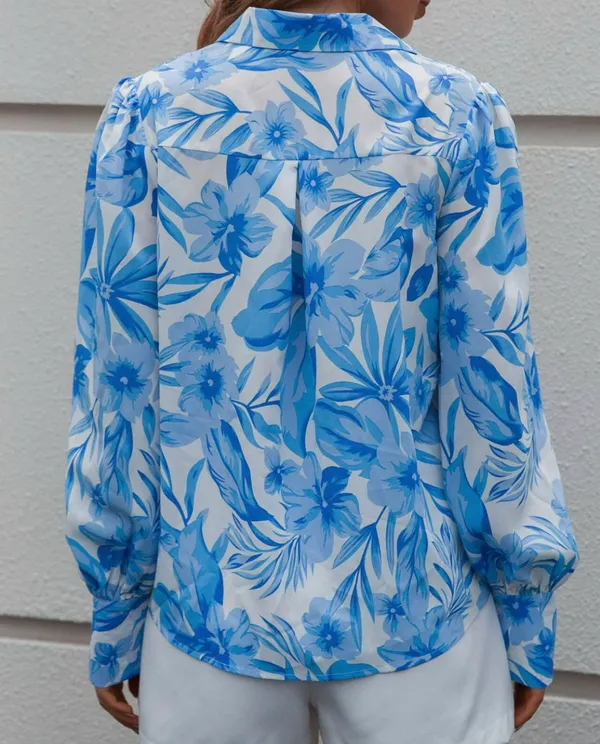 Floral Button Up Blue - Image 2
