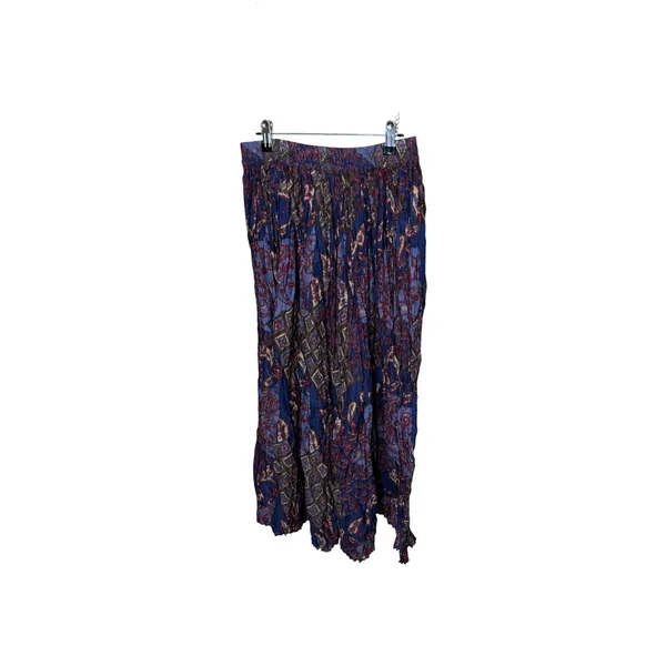Bobbie Brooks Anywhere Blue Paisley Cotton Crinkle Maxi Skirt Womens Large Boho - Image 5