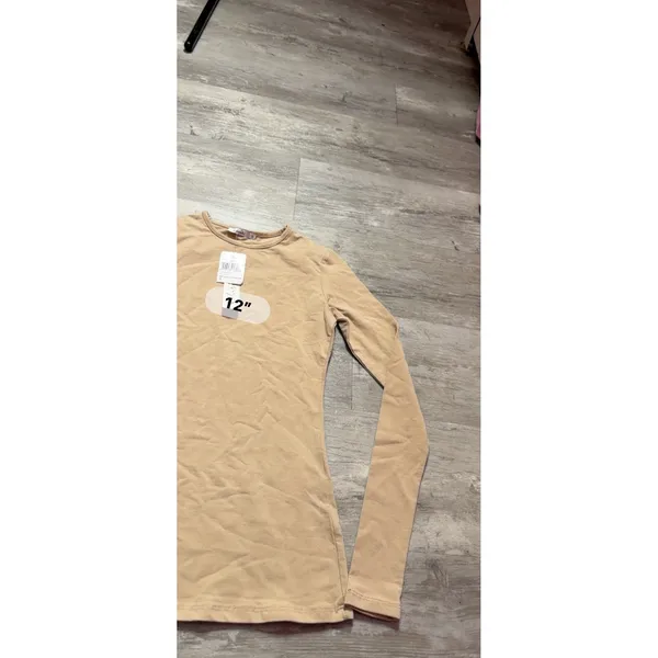 NWT Kikiriki Women's Long Sleeve Pullover Tee Size S - Camel A1-h43 - Image 4