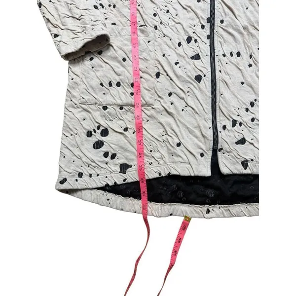 Beau Jours Cream and Black Dalmatian animal print oversized zip up Jacket Small - Image 5