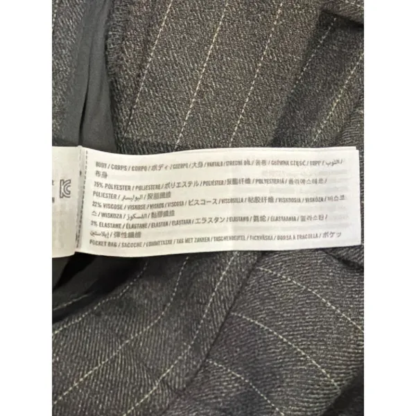 NWT Abercrombie & Fitch Pinstripe Pants Womens Grey Wide Leg Low Rise 37 24L - Image 4