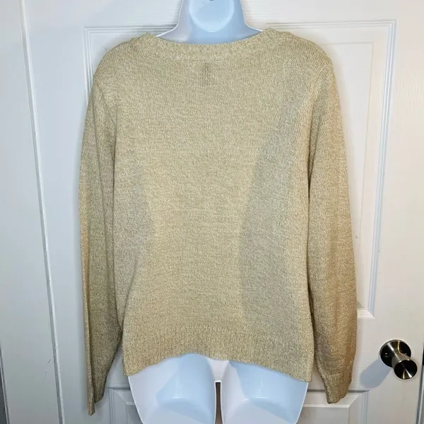 H&M Divided Long Sleeve Casual Knit Slouchy Sweater Oatmeal Cream L - Image 4