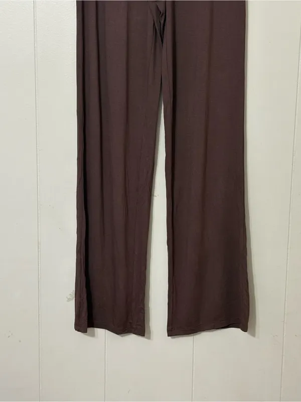 Nuuds Women’s Coffee Brown Lounge Pajama Pants Wide Leg Size XS - Image 4
