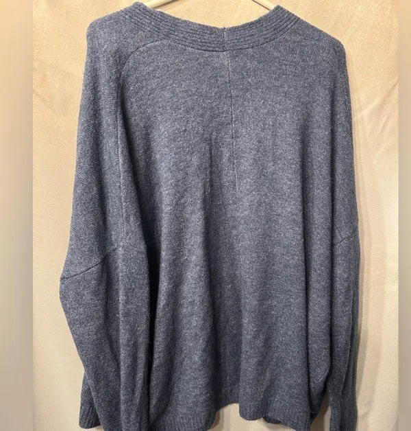 Old Navy Blue Cardigan Women's Oversized Open Front Cozy Soft Fall size Large - Image 8