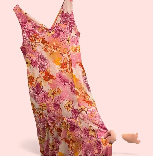 Stunning Y2K style maxi ruffle moonwillow mermaid fairy dress v neck Edas Italia - Image 2